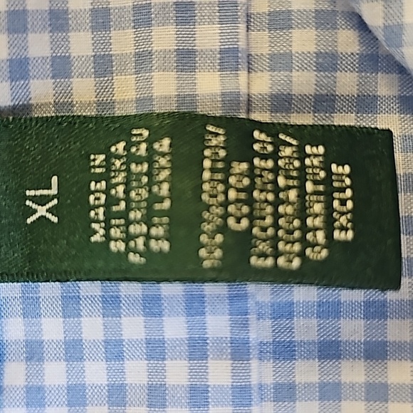 LAUREN RALPH LAUREN, women's blue checked blouse. Size XL. - Picture 7 of 8